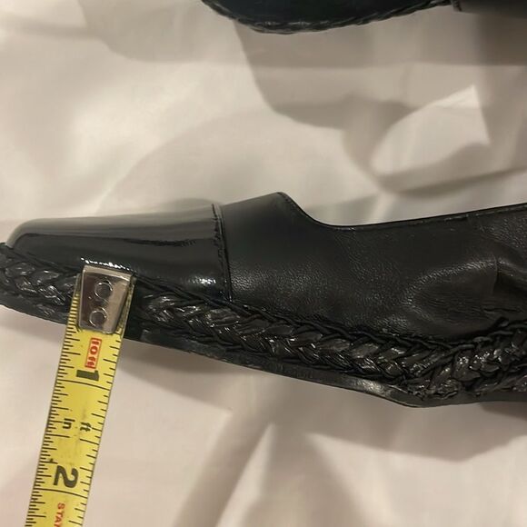 DAVID TATE BLACK LEATHER SLINGBACK ESPADRILLES.  NEW - Picture 5 of 7